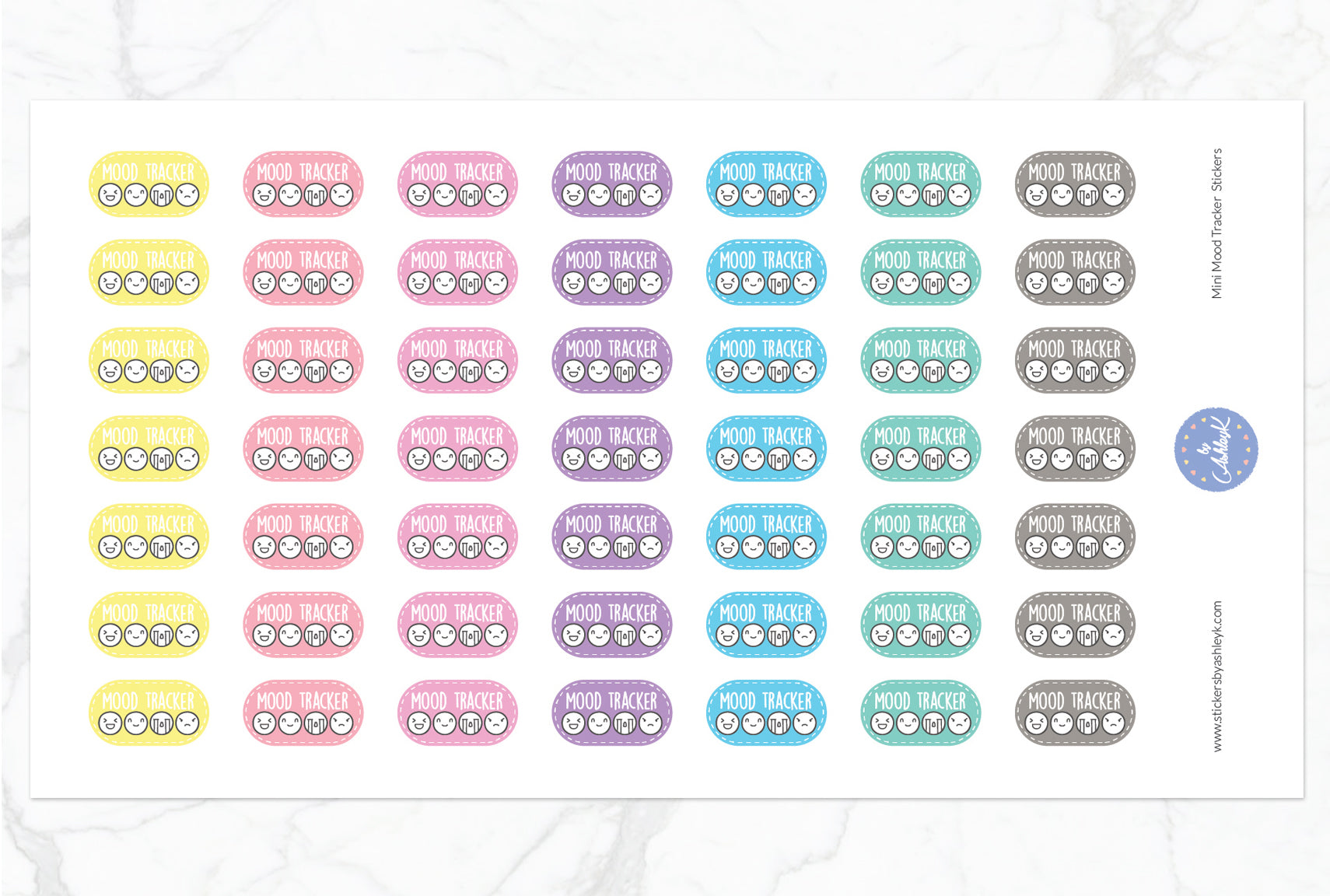 Mini Mood Tracker Stickers - Pastel
