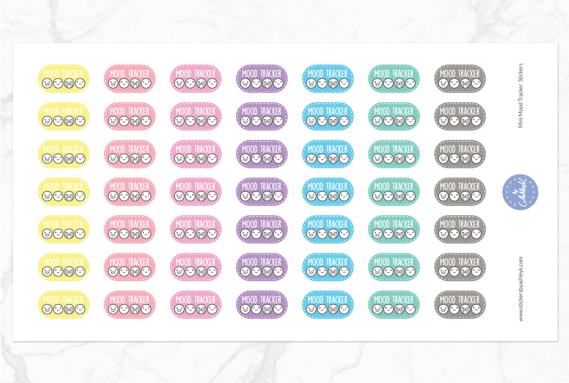 Mini Mood Tracker Stickers - Pastel