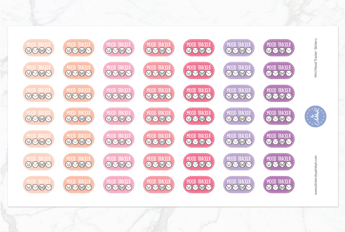 Mini Mood Tracker Stickers - Raspberry