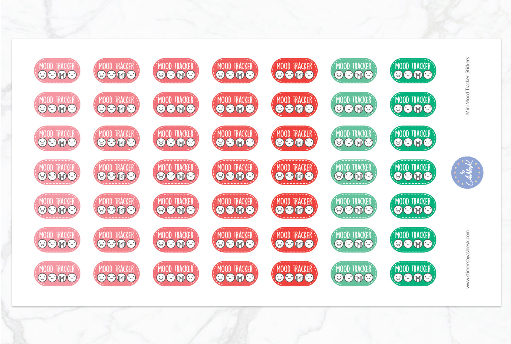 Mini Mood Tracker Stickers - Watermelon