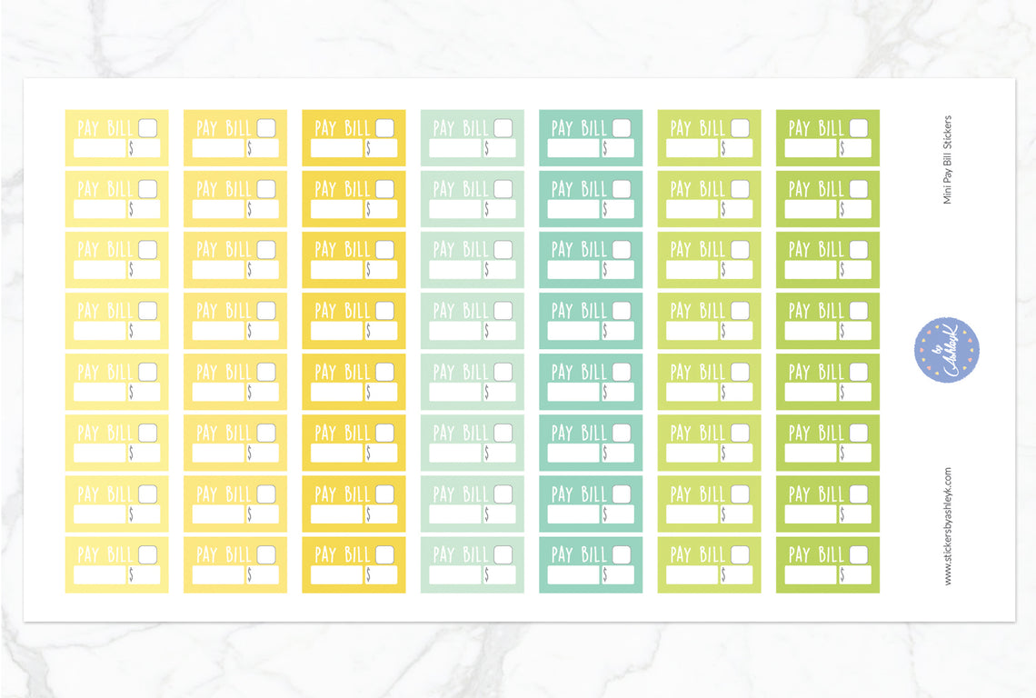 Mini Pay Bill Stickers - Lemon&Lime