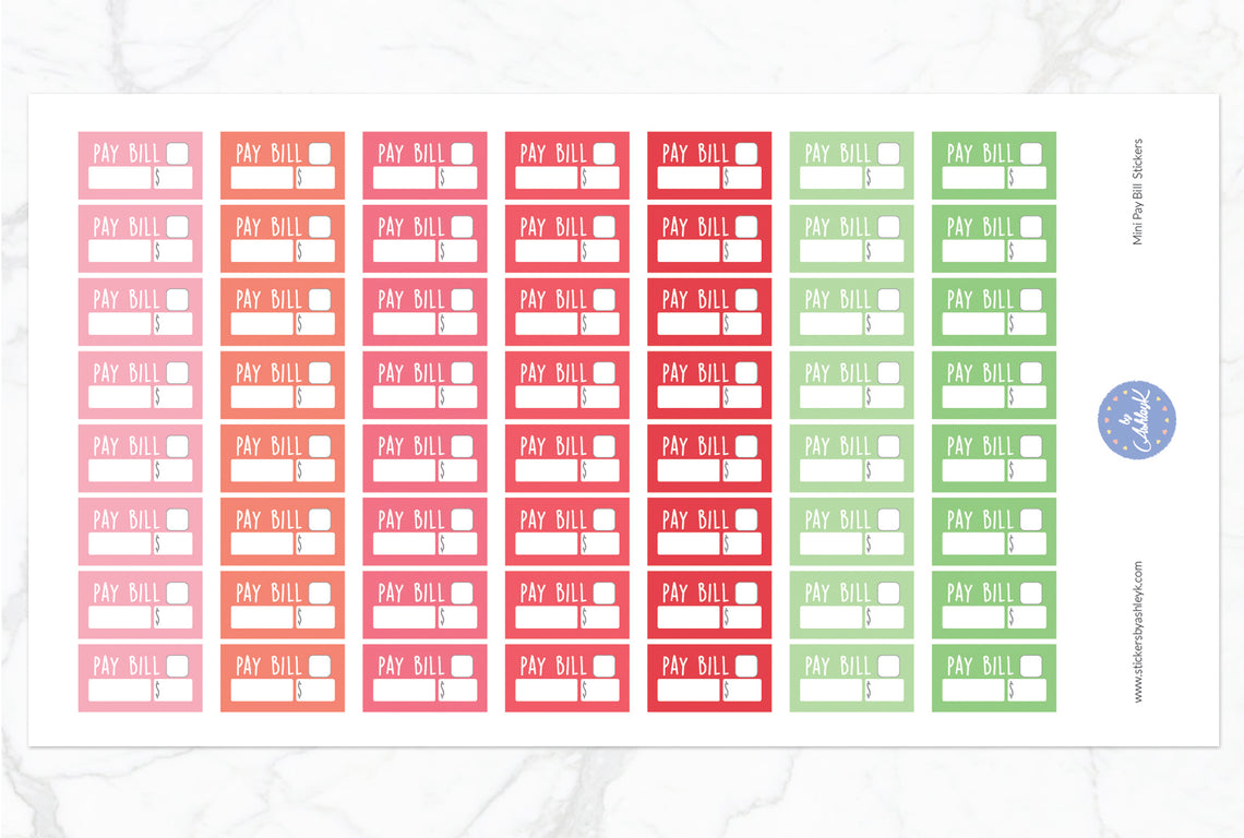 Mini Pay Bill Stickers - Strawberry