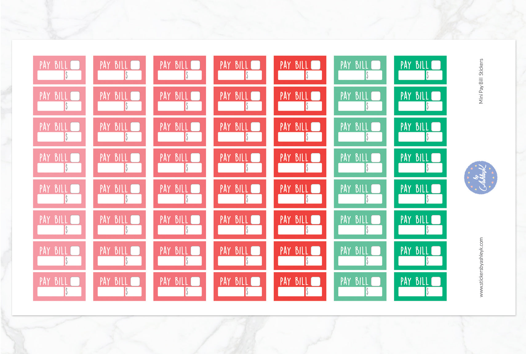 Mini Pay Bill Stickers - Watermelon