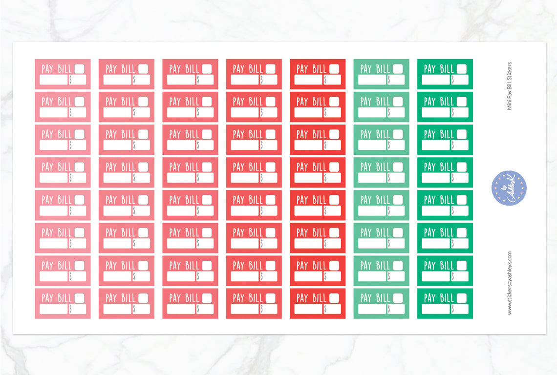 Mini Pay Bill Stickers - Watermelon