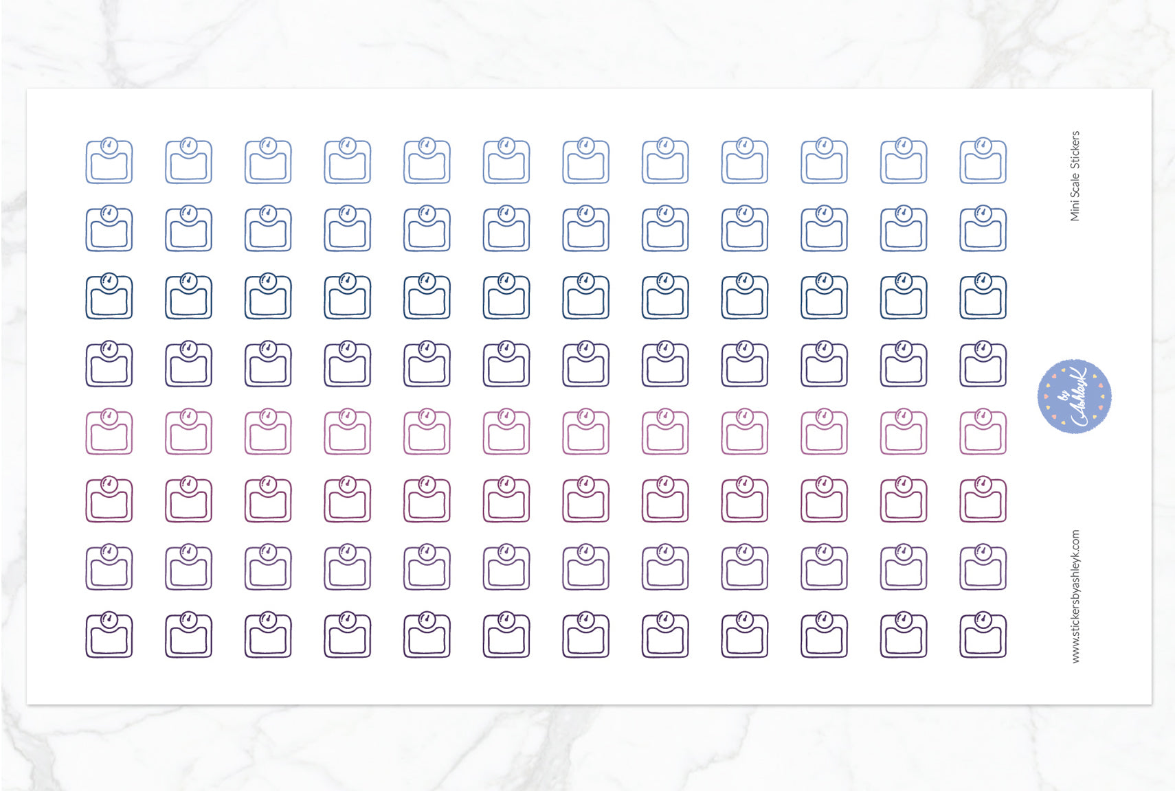 Mini Scale Stickers - Blueberry