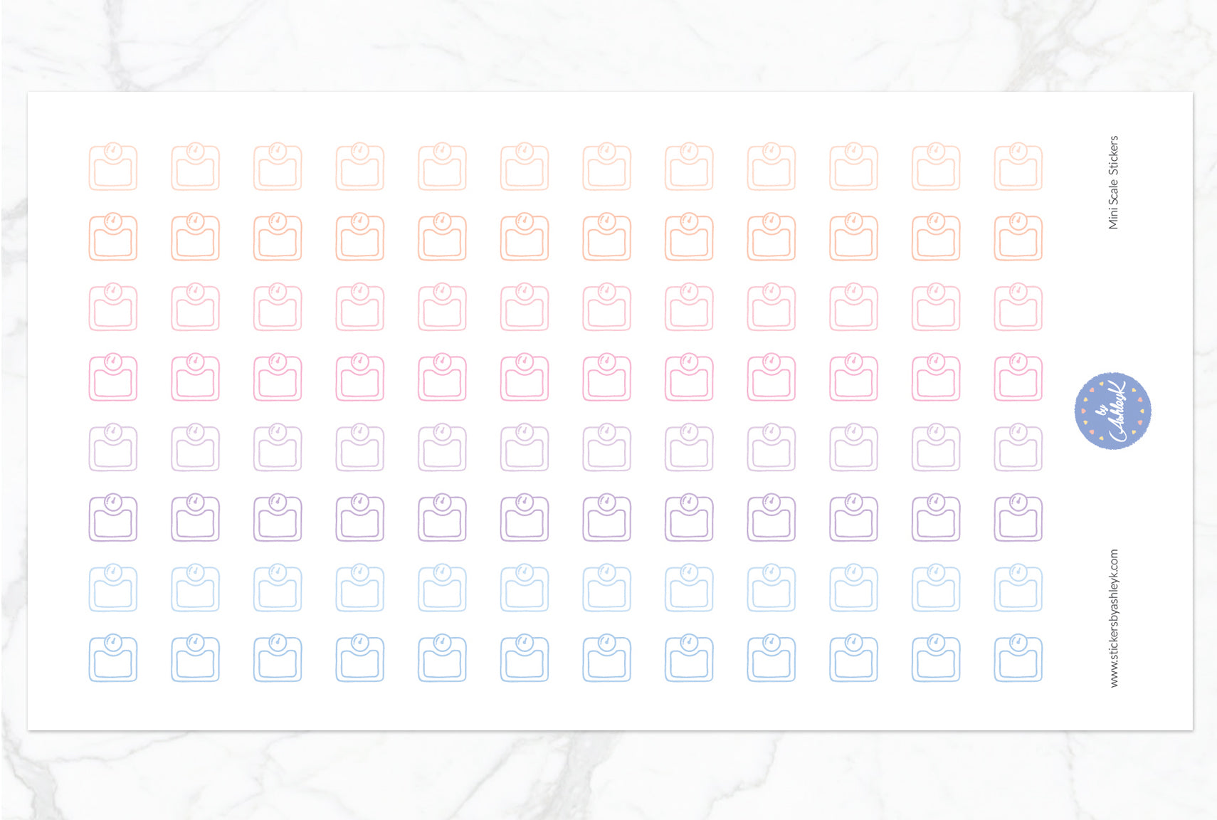 Mini Scale Stickers - Pastel Sunset