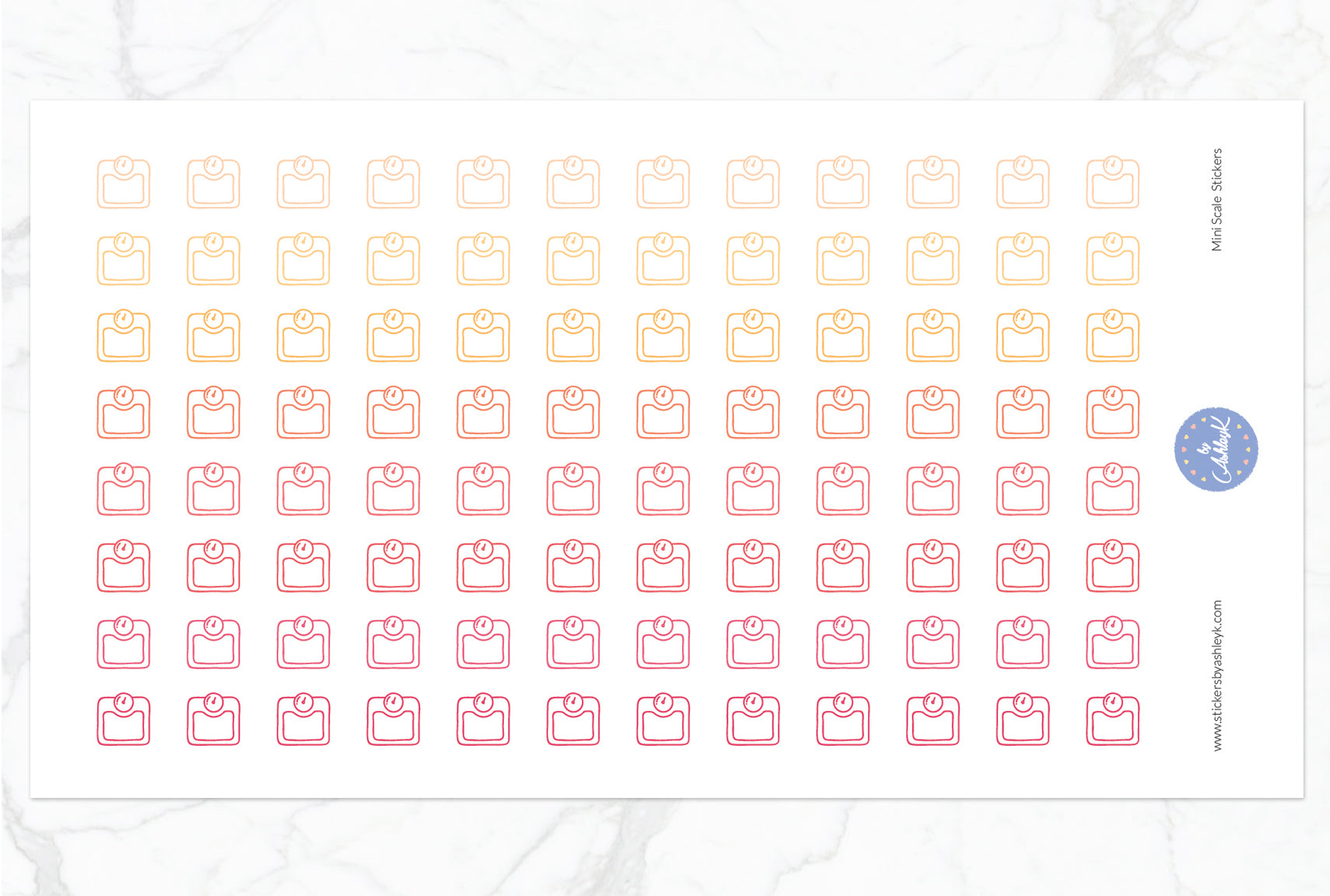 Mini Scale Stickers - Peach
