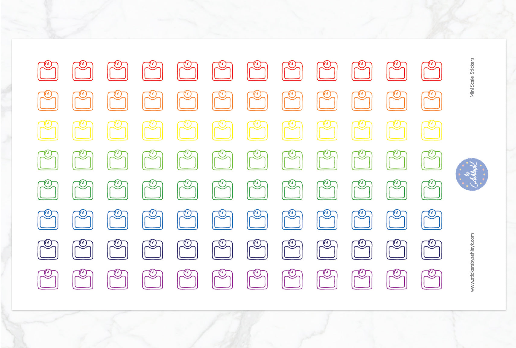 Mini Scale Stickers - Rainbow