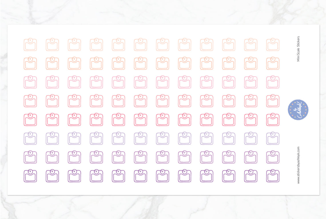 Mini Scale Stickers - Raspberry
