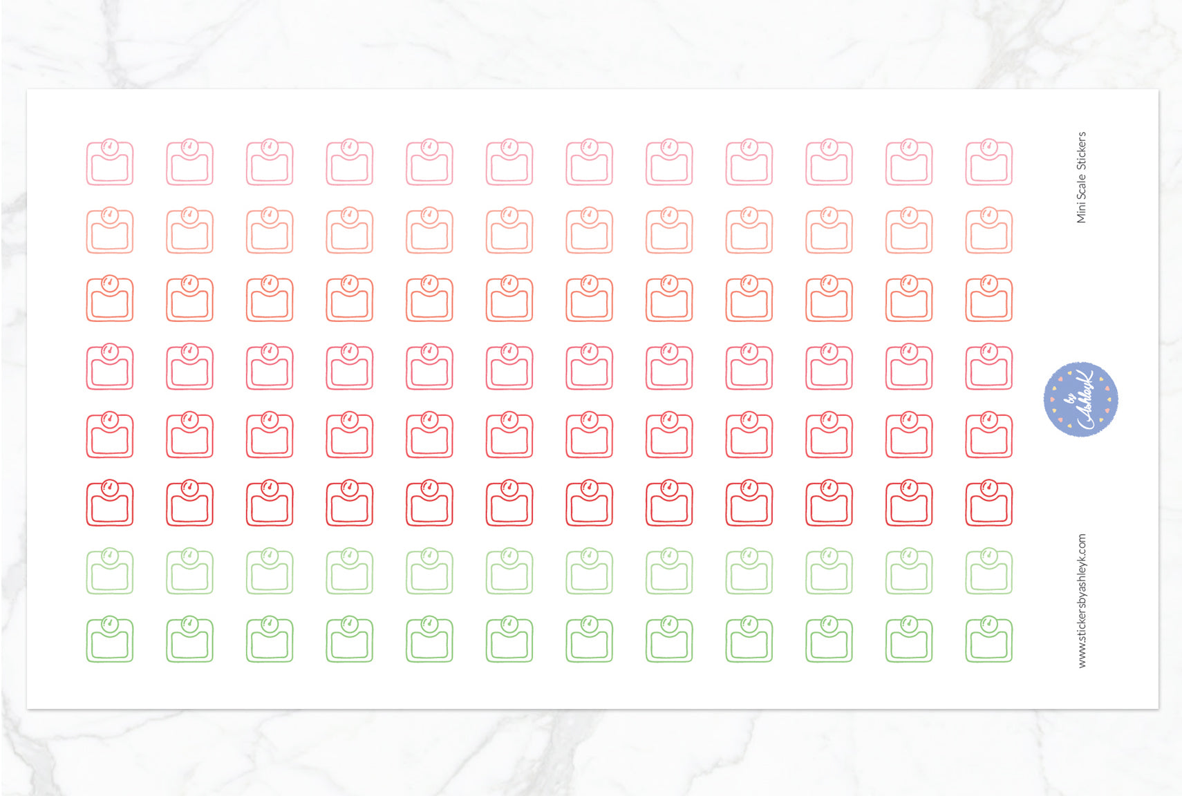 Mini Scale Stickers - Strawberry