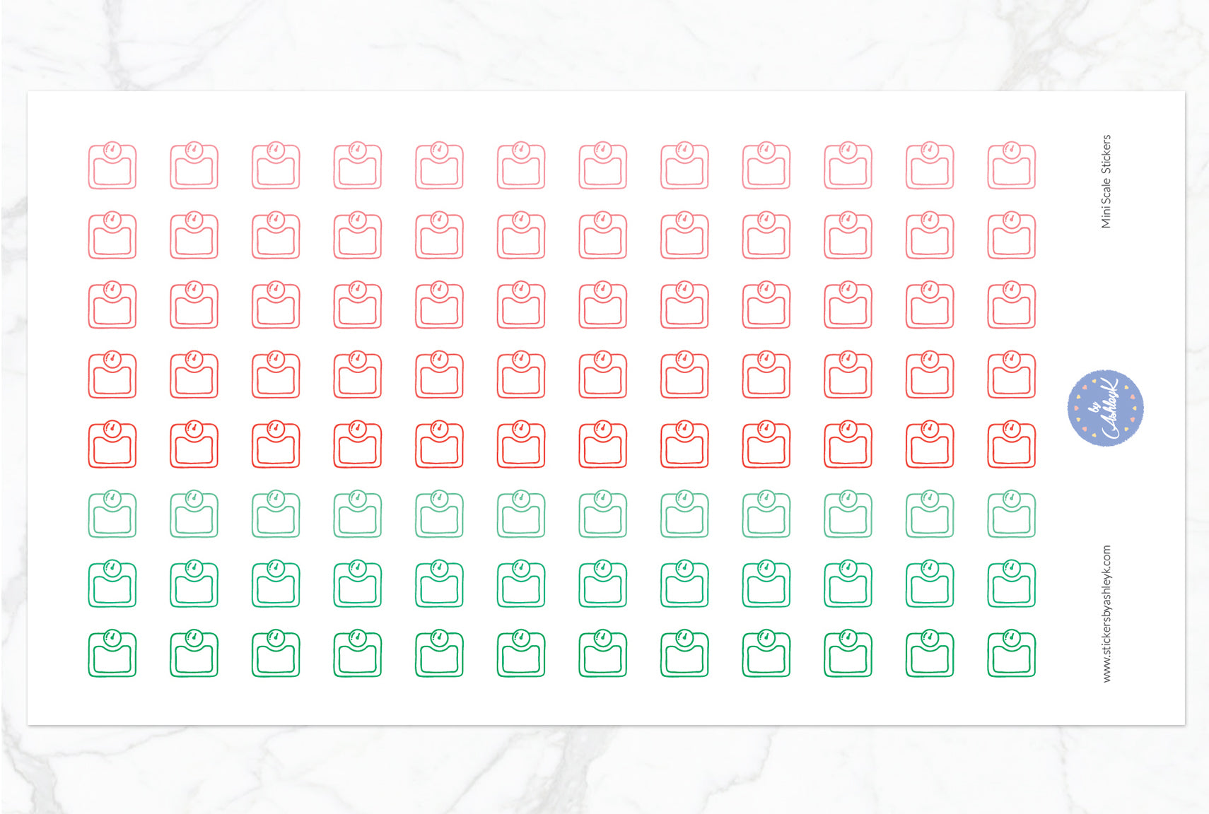 Mini Scale Stickers - Watermelon