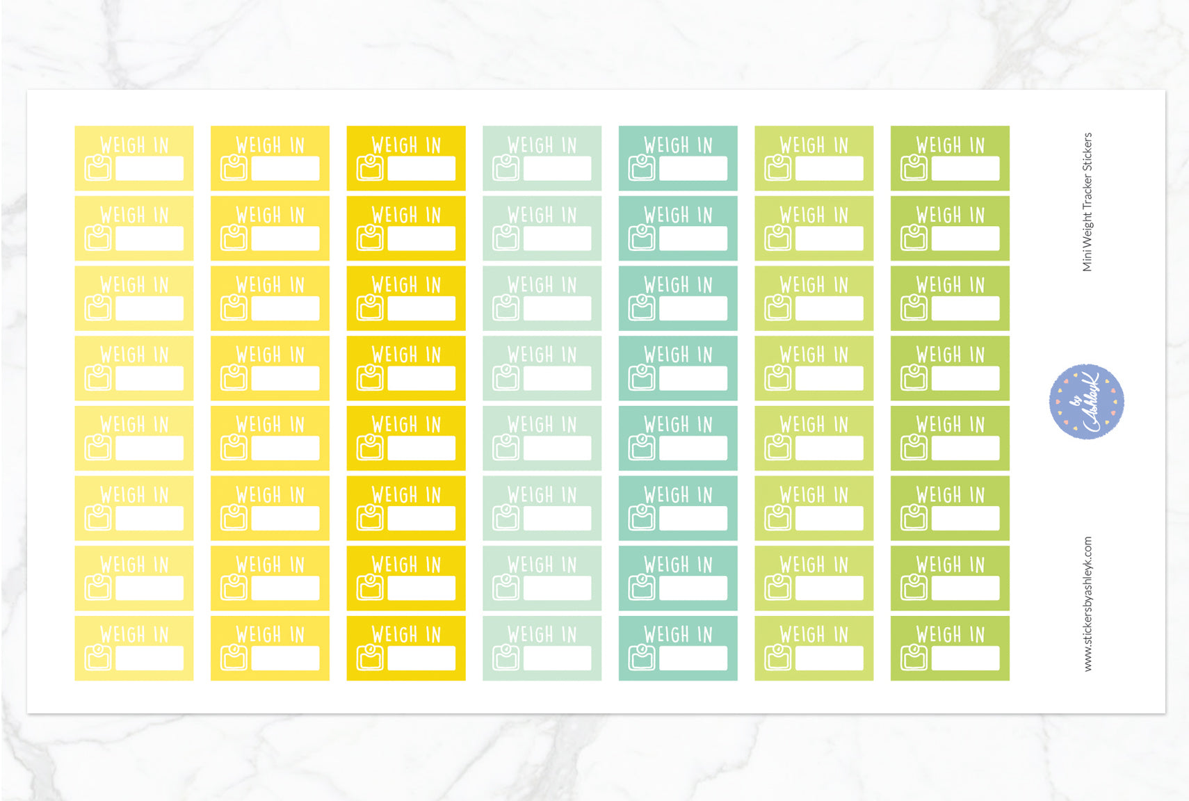 Mini Weight Tracker Stickers - Lemon&Lime