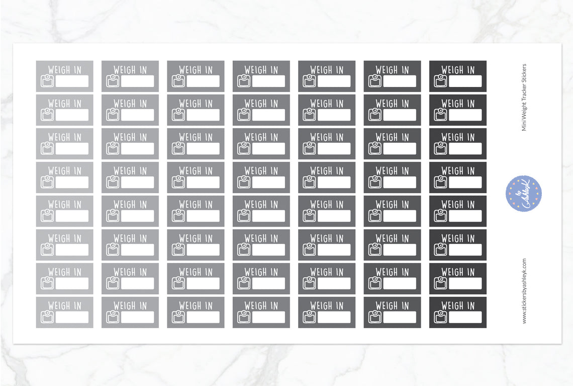 Mini Weight Tracker Stickers - Monochrome