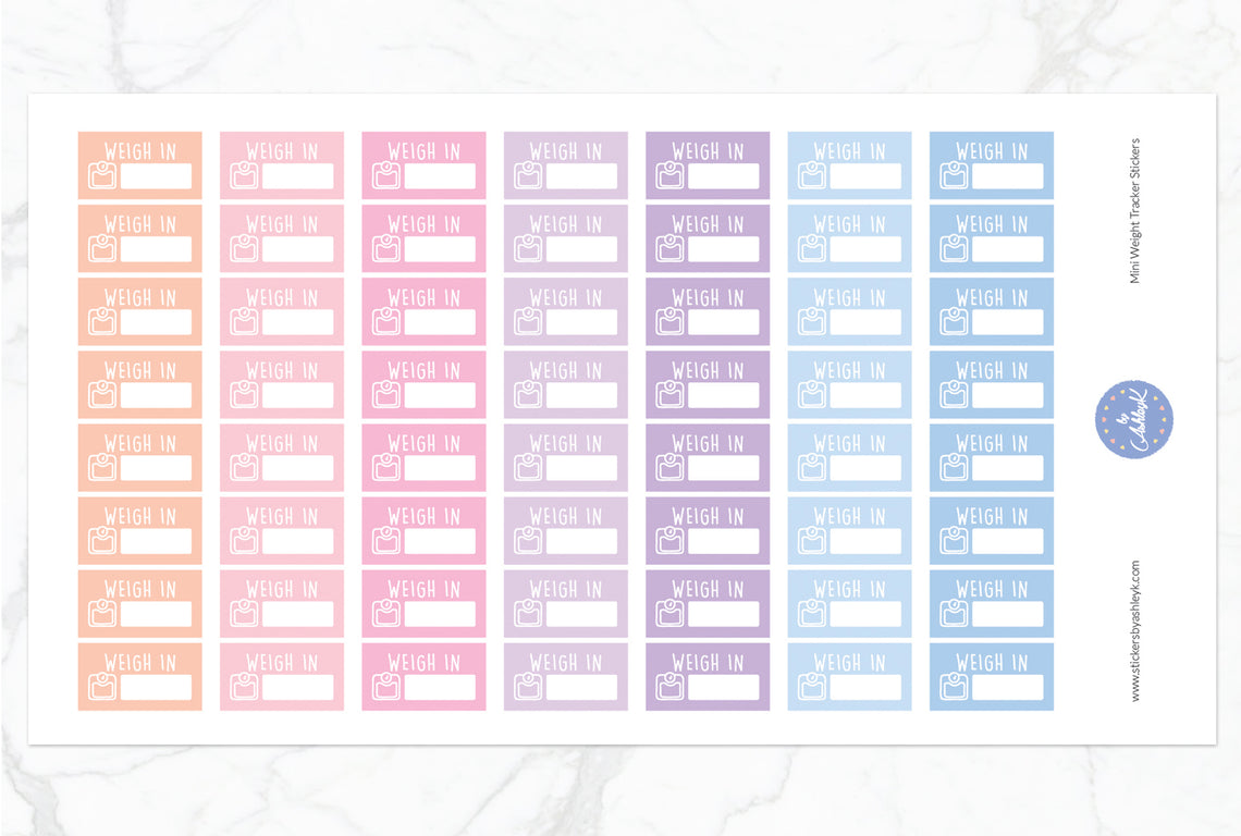 Mini Weight Tracker Stickers - Pastel Sunset