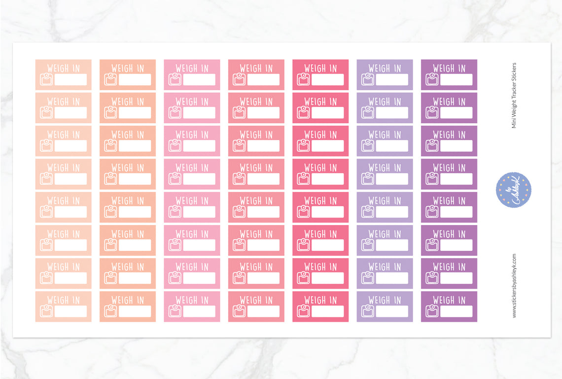 Mini Weight Tracker Stickers - Raspberry