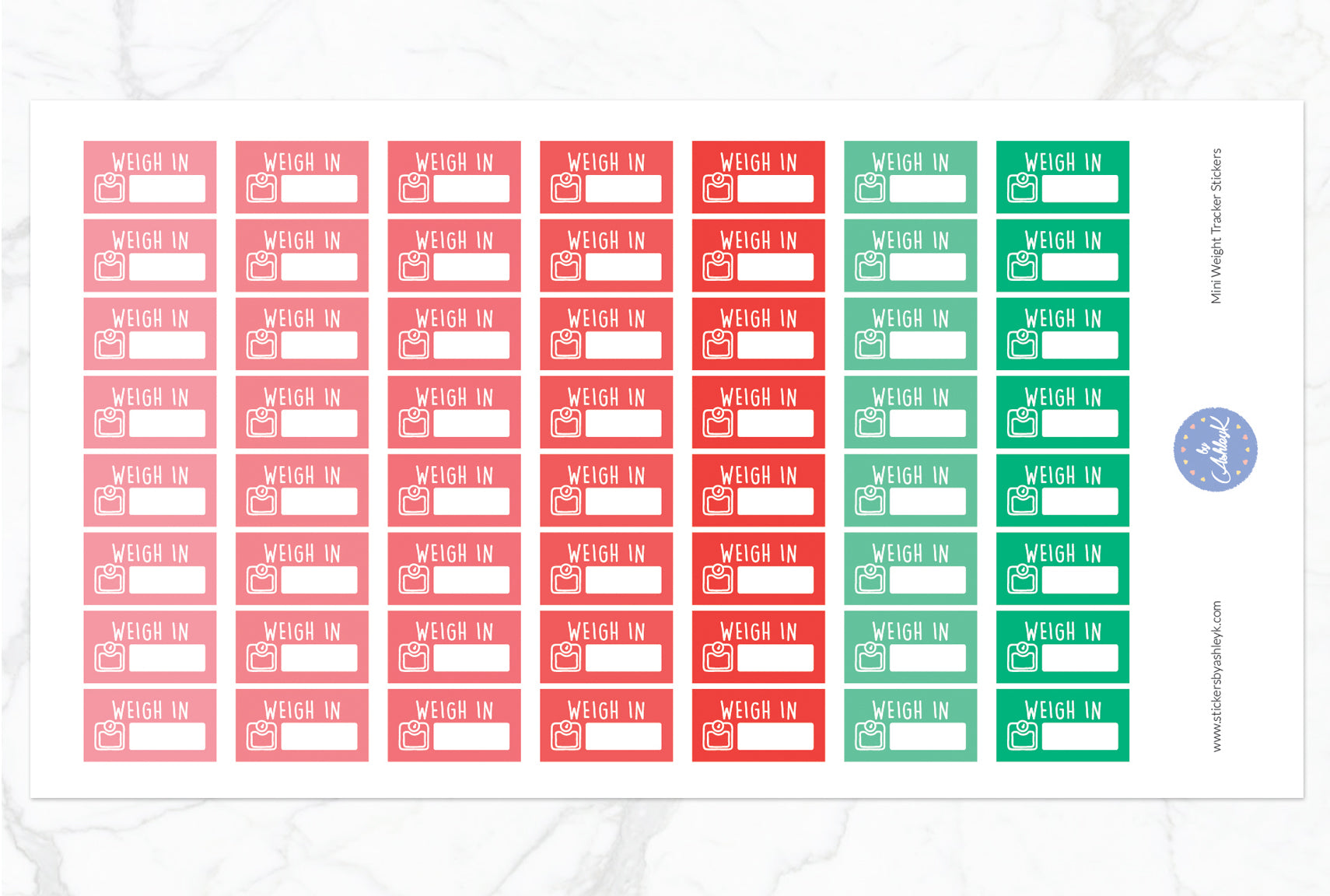 Mini Weight Tracker Stickers - Watermelon