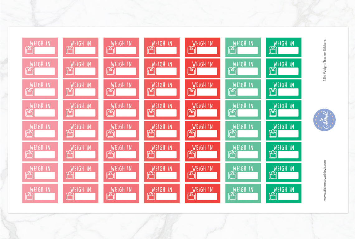 Mini Weight Tracker Stickers - Watermelon
