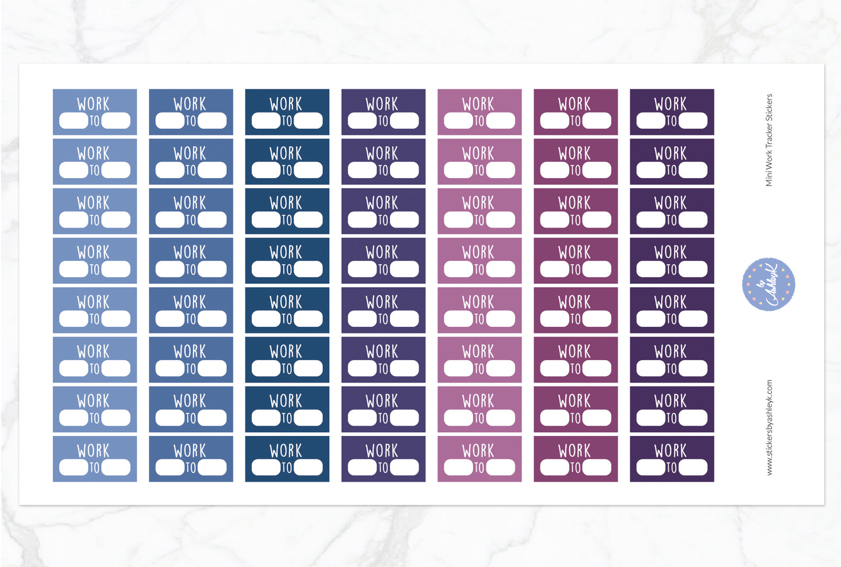 Mini Work Tracker Stickers - Blueberry