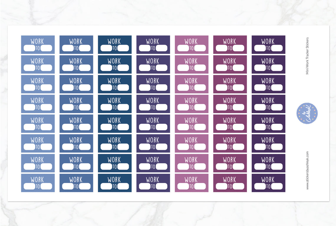 Mini Work Tracker Stickers - Blueberry