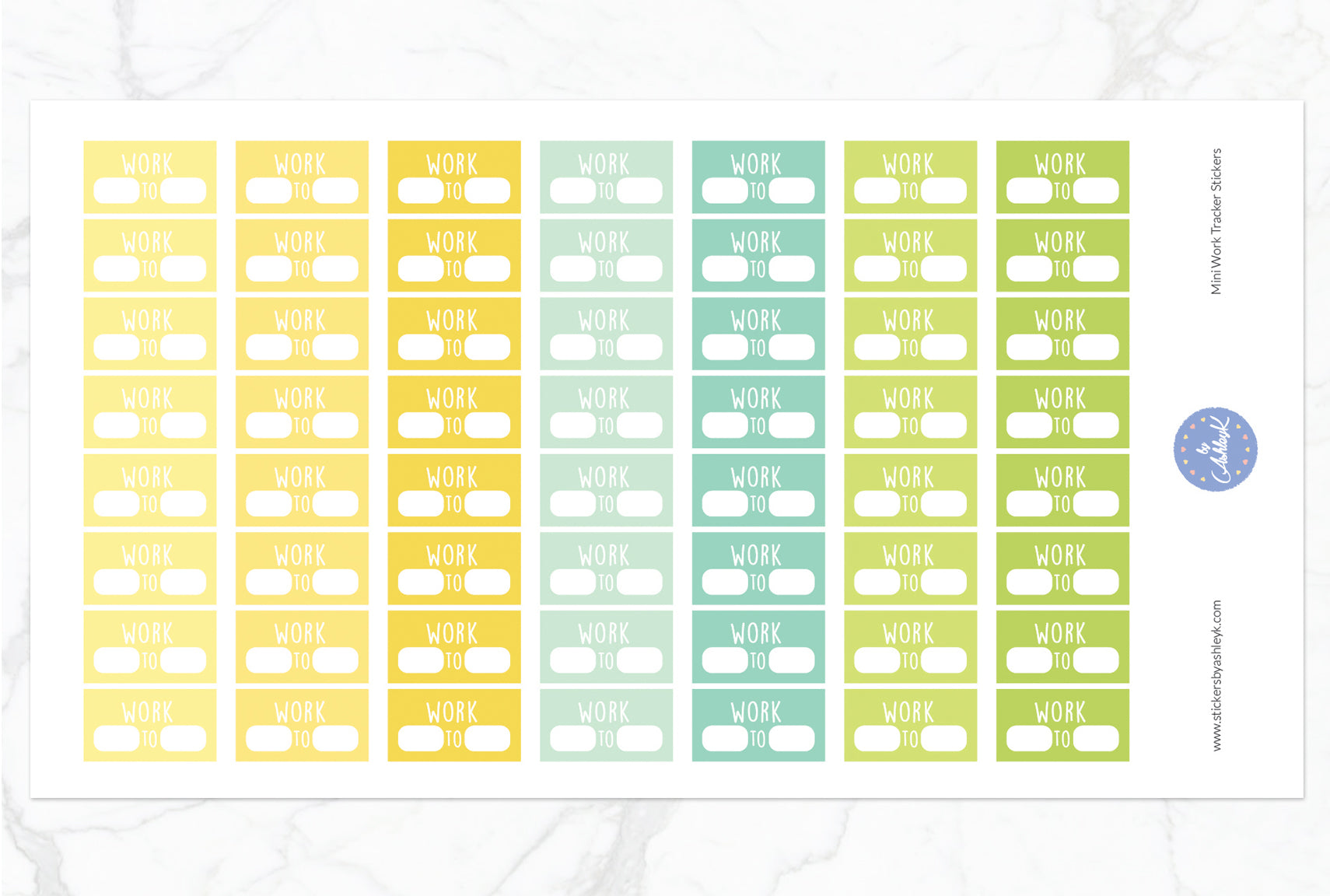 Mini Work Tracker Stickers - Lemon&Lime