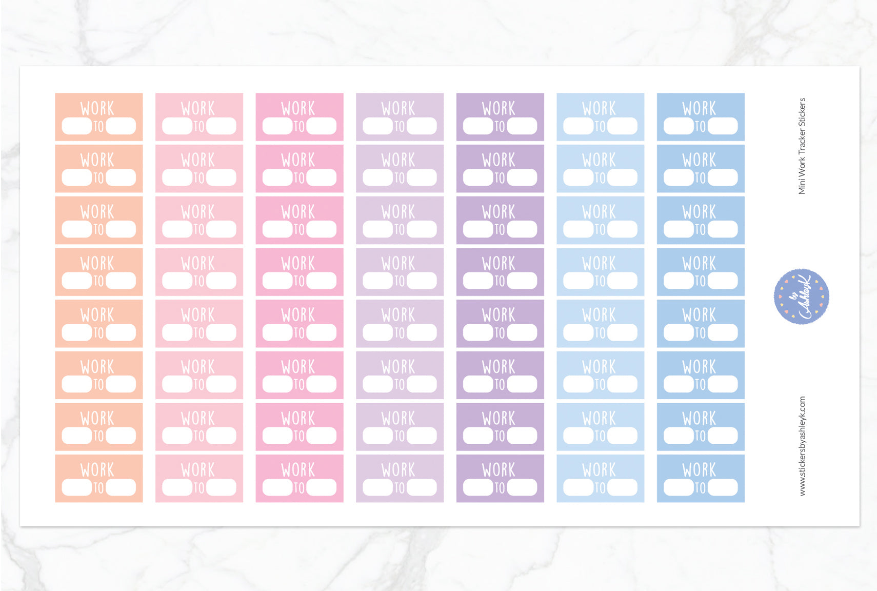 Mini Work Tracker Stickers - Pastel Sunset