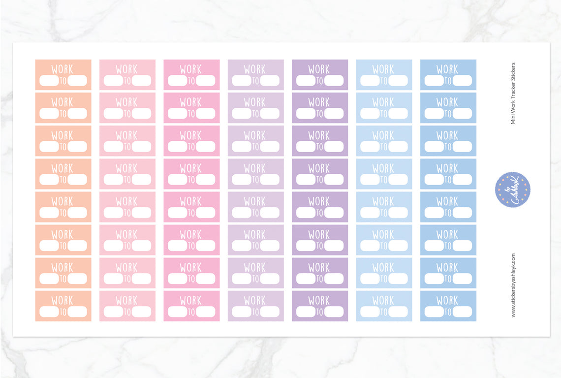Mini Work Tracker Stickers - Pastel Sunset