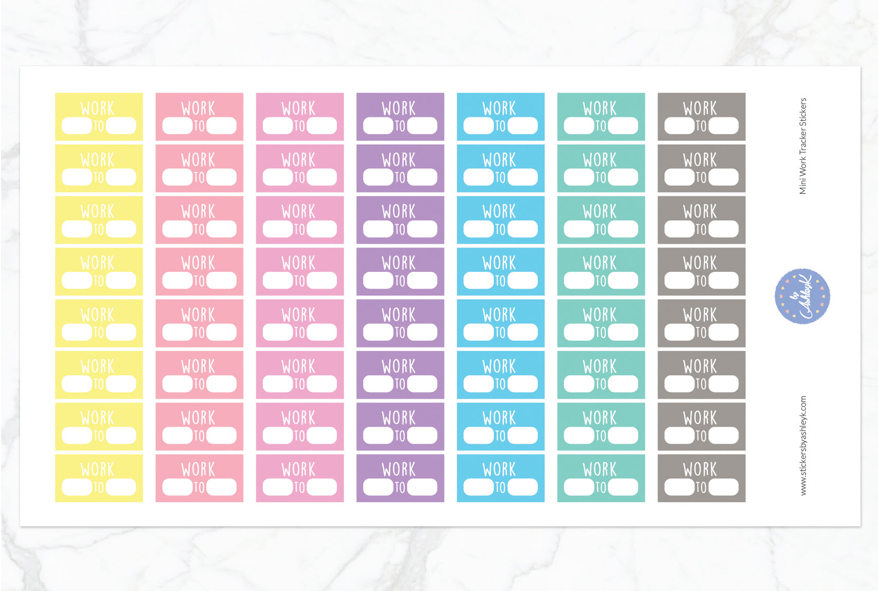 Mini Work Tracker Stickers - Pastel