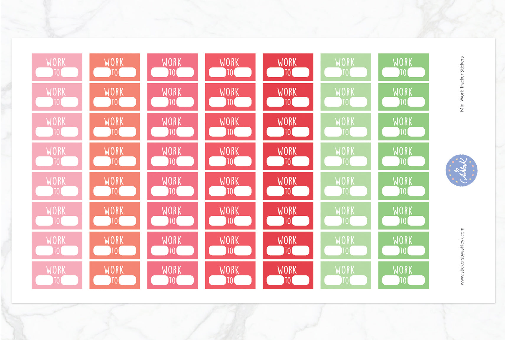 Mini Work Tracker Stickers - Strawberry