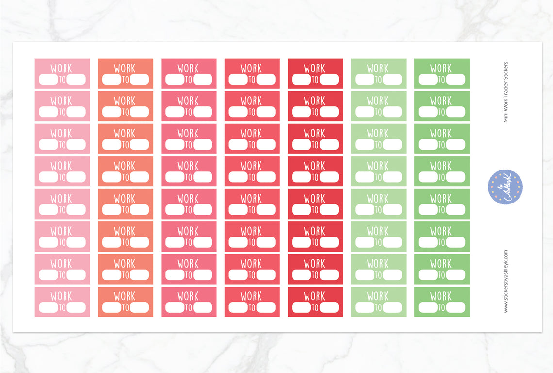 Mini Work Tracker Stickers - Strawberry