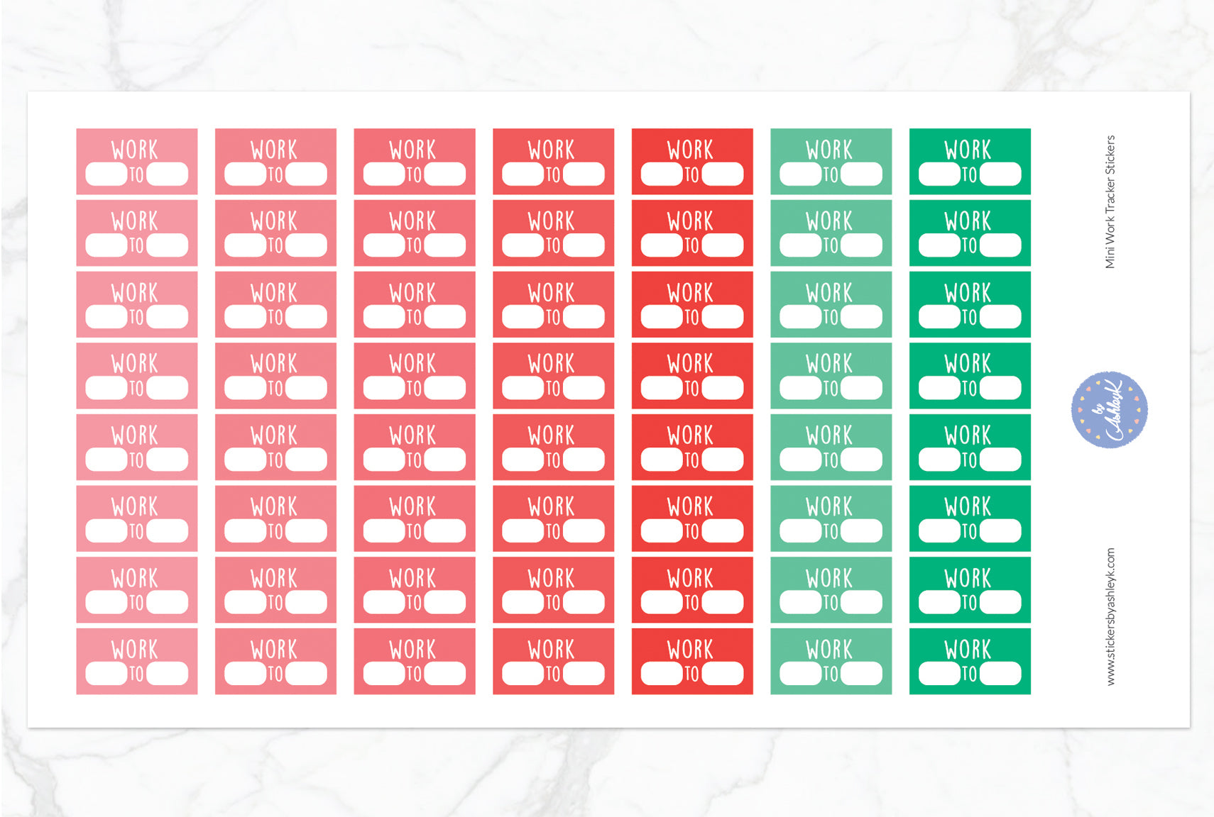 Mini Work Tracker Stickers - Watermelon