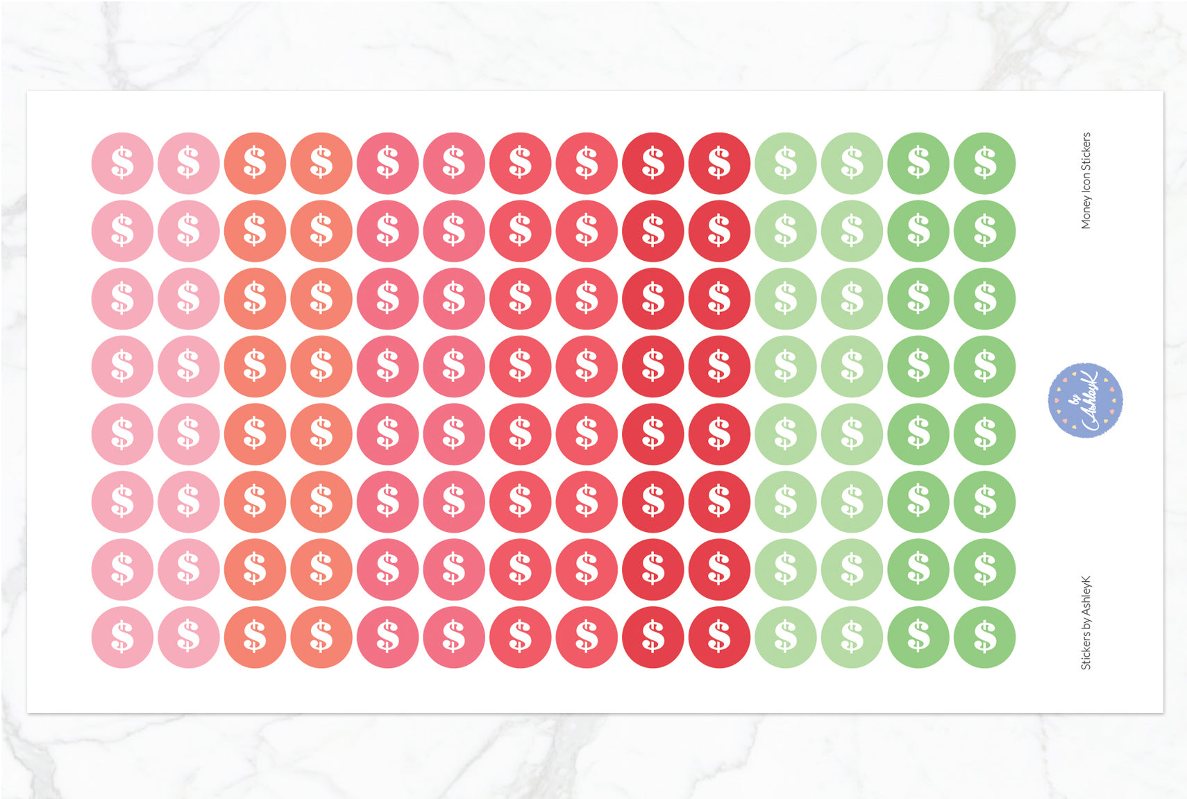 Money Icon Round Stickers - Strawberry