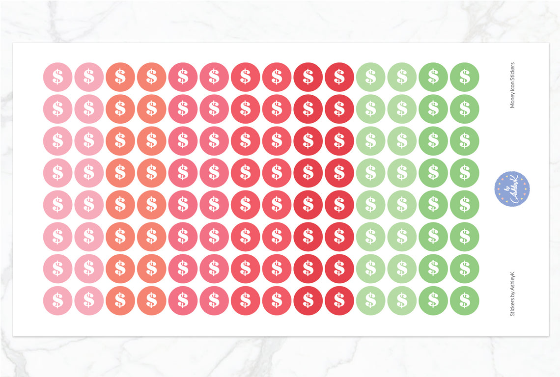 Money Icon Round Stickers - Strawberry
