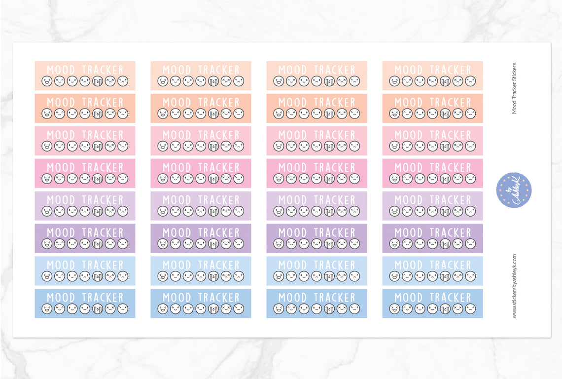 Mood Tracker Stickers - Pastel Sunset