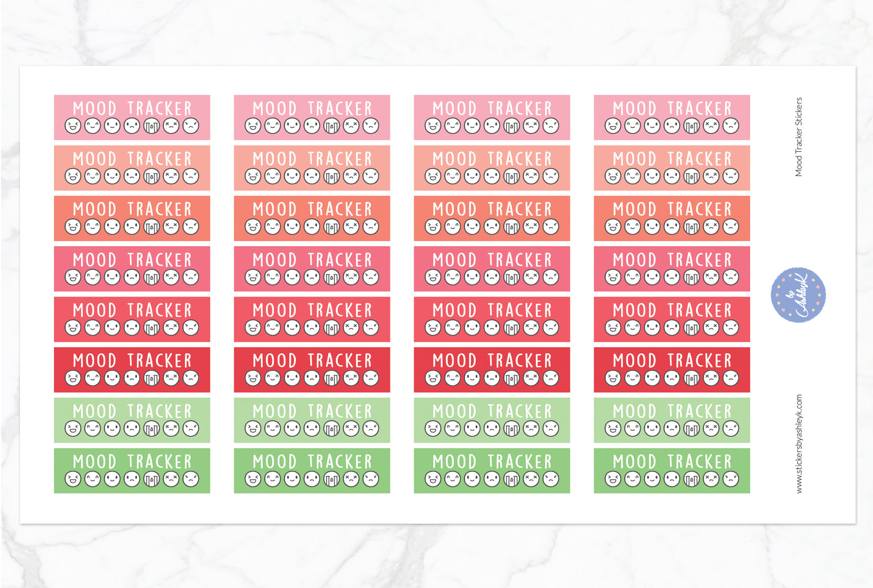 Mood Tracker Stickers - Strawberry