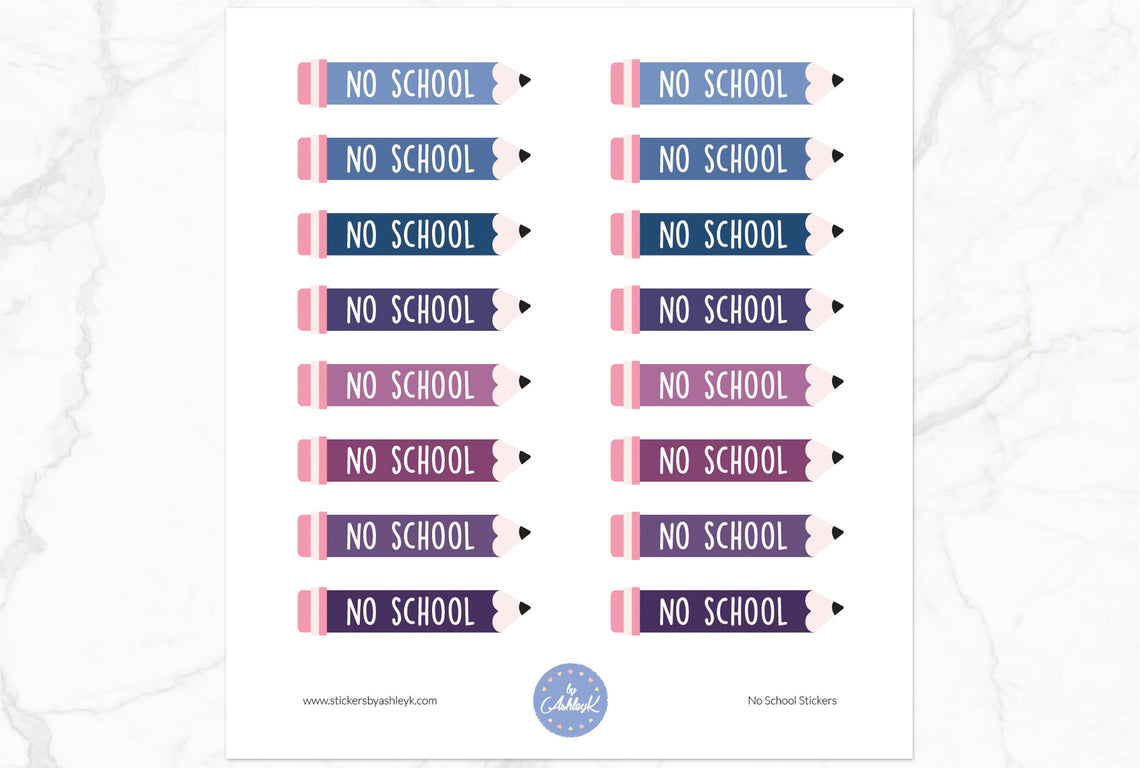 No School Stickers - Blueberry