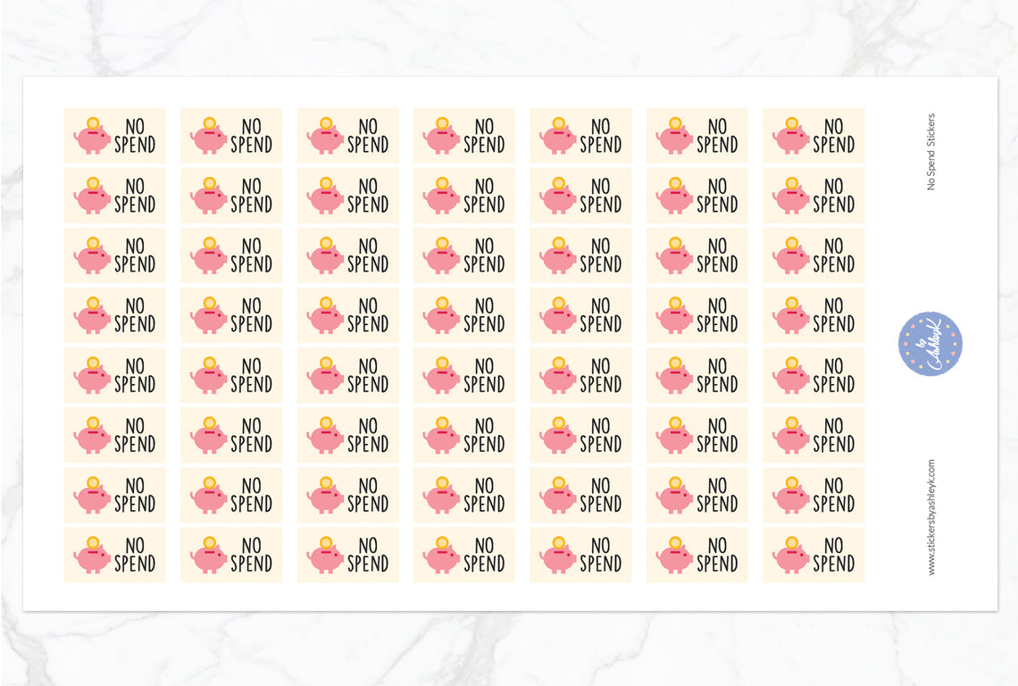 No Spend Stickers