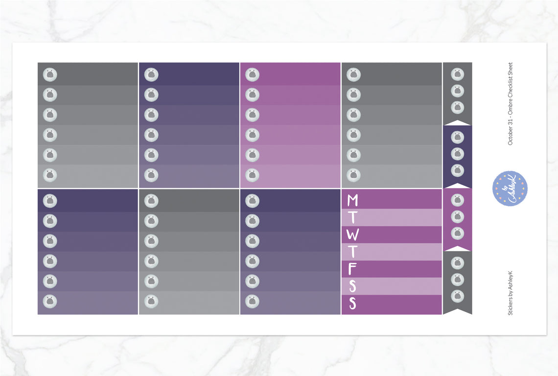 October 31  - Ombre Checklist Sheet