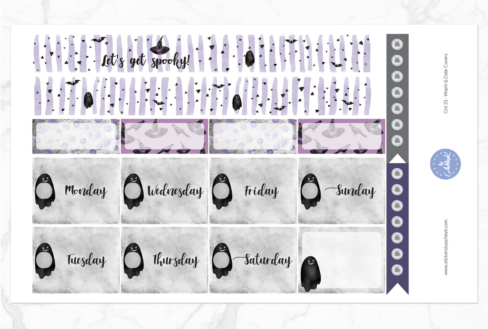 Oct 31 Weekly Kit  - Washi Sheet
