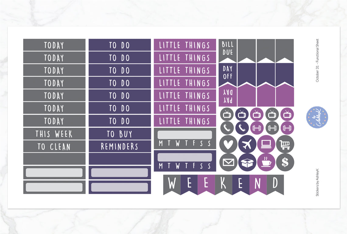 October 31  - Functional Sheet