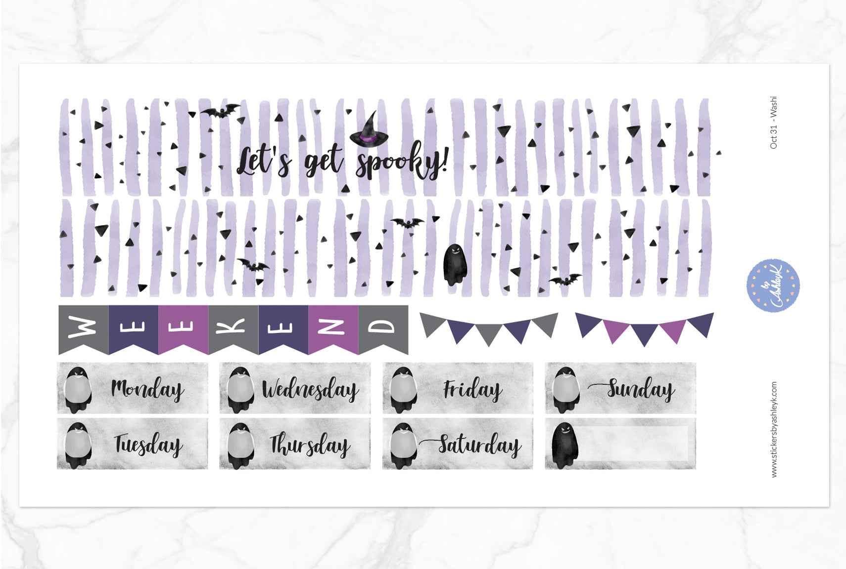 Oct 31 Weekly Kit  - Washi Sheet