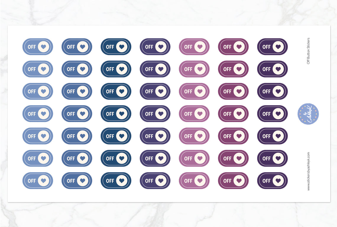 Off Button Stickers - Blueberry