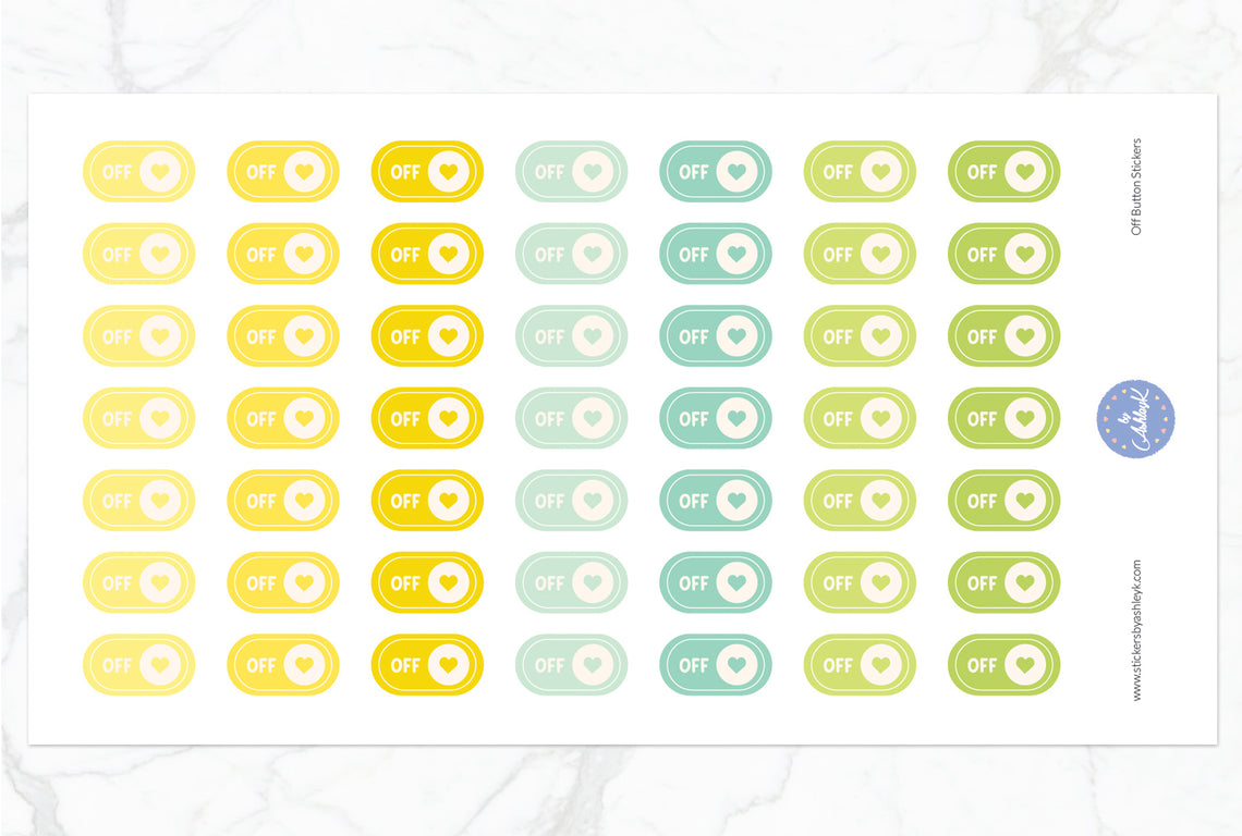 Off Button Stickers - Lemon&Lime