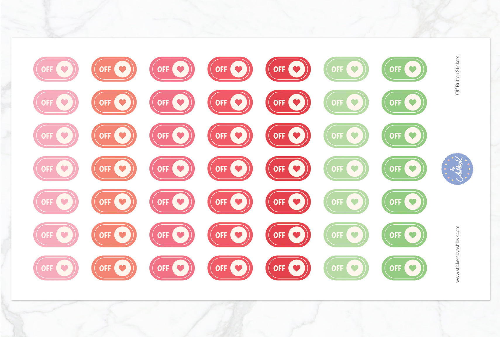 Off Button Stickers - Strawberry