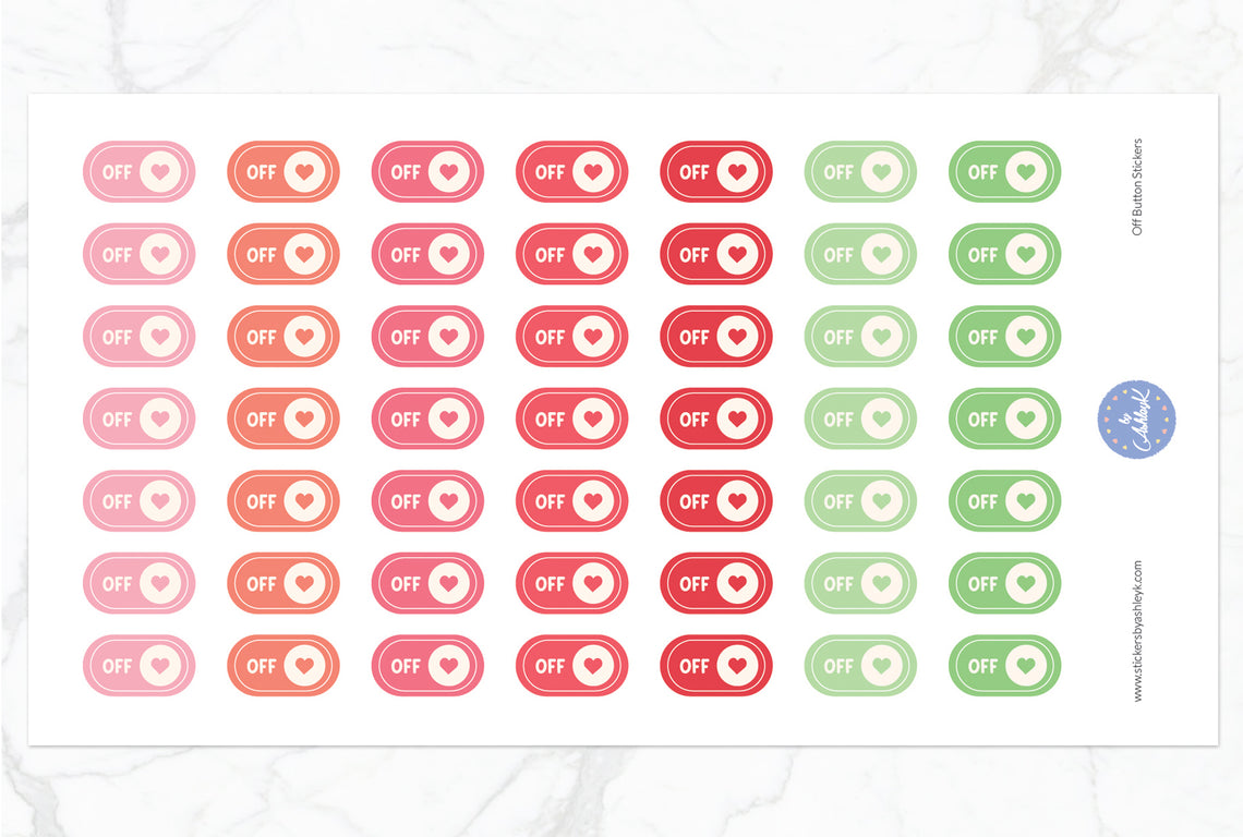 Off Button Stickers - Strawberry