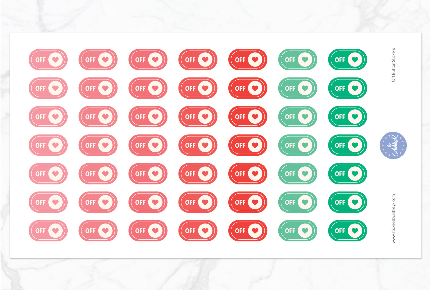 Off Button Stickers - Watermelon