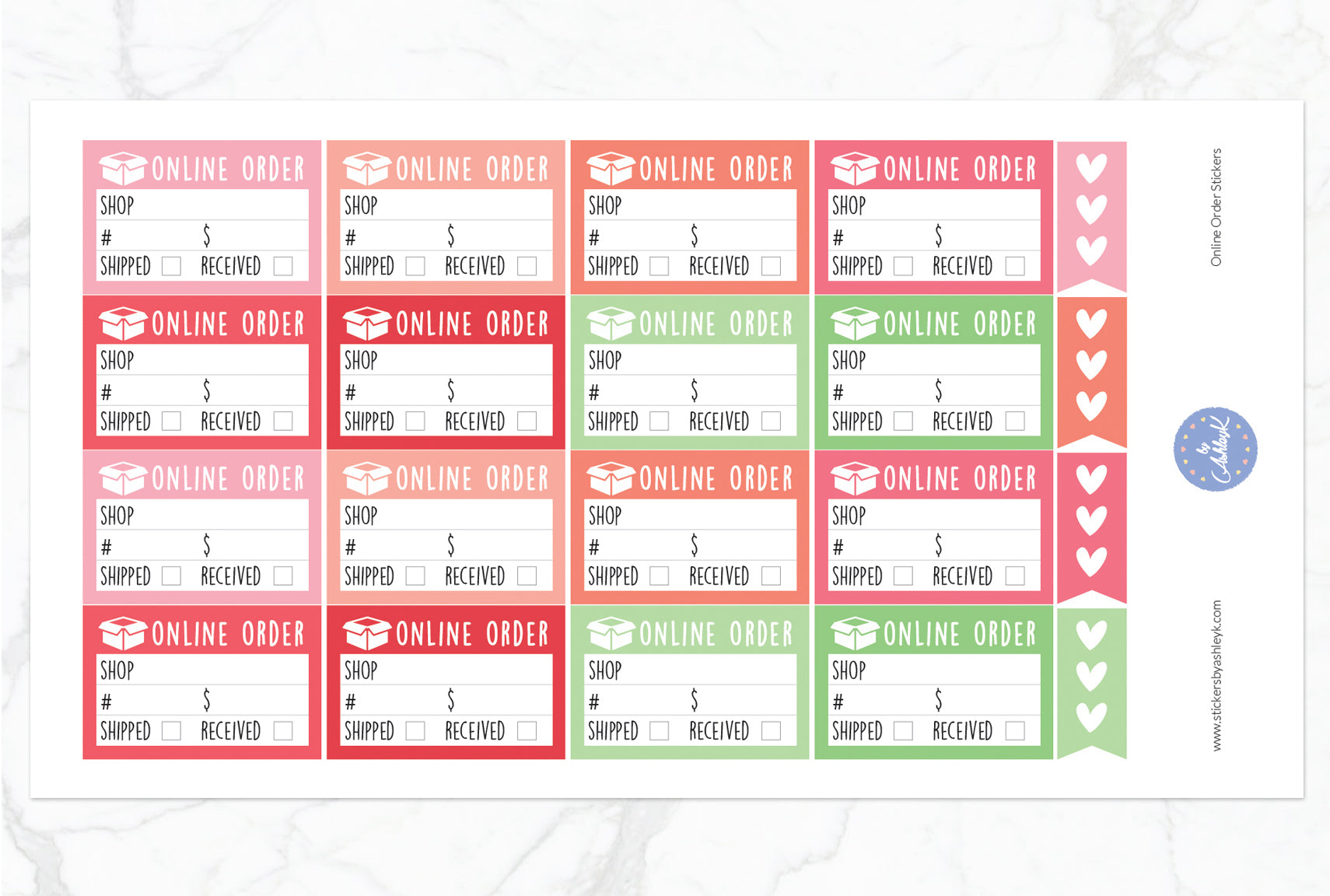 Online Order Stickers - Strawberry
