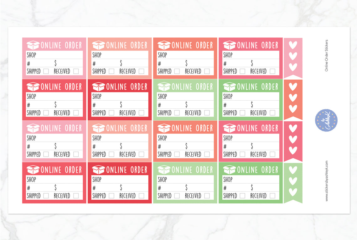 Online Order Stickers - Strawberry
