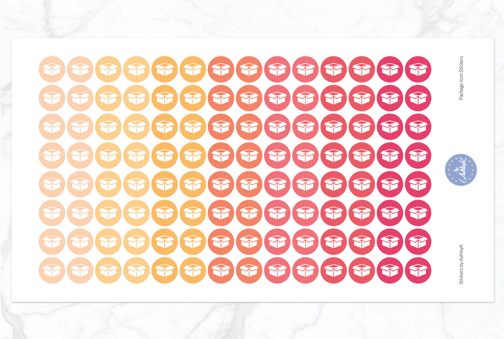 Package Icon Stickers - Peach