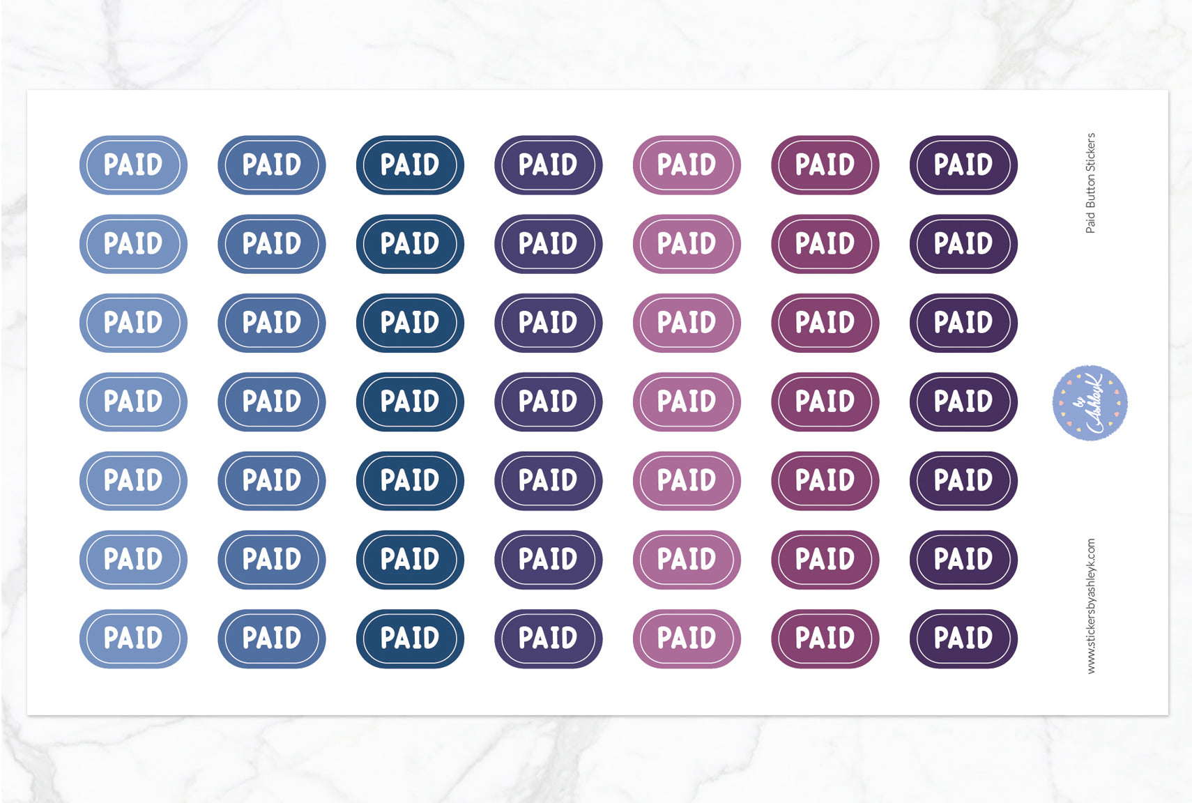 Paid Button Stickers - Blueberry
