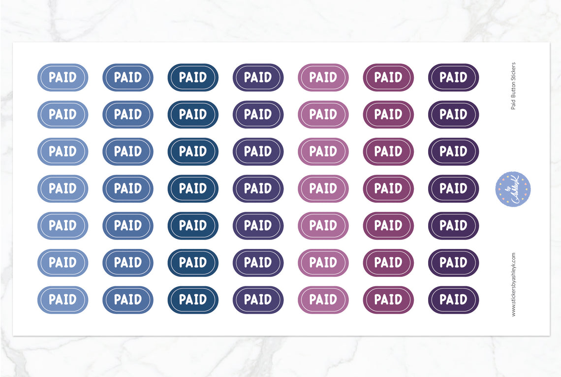 Paid Button Stickers - Blueberry